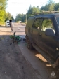В Калуге столкнулись китайские автомобиль и мотоцикл