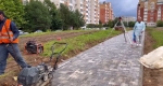 В Обнинске благоустраивают тротуар рядом с детским садом «Сказка»