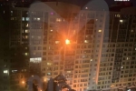 При отражении атаки беспилотников в Подмосковье загорелась многоэтажка