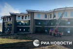 Появилось видео с места удара БПЛА по университету спецназа имени Путина в Чечне