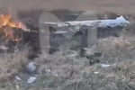 Полыхающие обломки самолета после крушения в Подмосковье сняли на видео