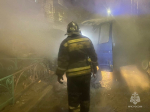 В Калужской области сгорел микроавтобус