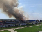 В Калуге горит поле рядом с новым кампусом \