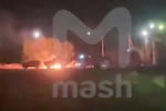 Военный грузовик загорелся на трассе в Подмосковье и попал на видео