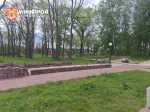В селе Льва Толстого началось благоустройство сквера «Дубки»