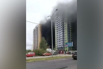 Крупный пожар вспыхнул в районе подмосковного ЖК и попал на видео