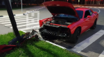В Калужской области водитель Dodge врезался в столб из-за пьяных пассажиров